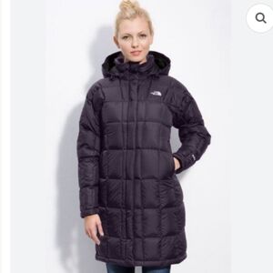 The North Face 600 Goose Down Jacket Women Large Black Long Puffer Coat